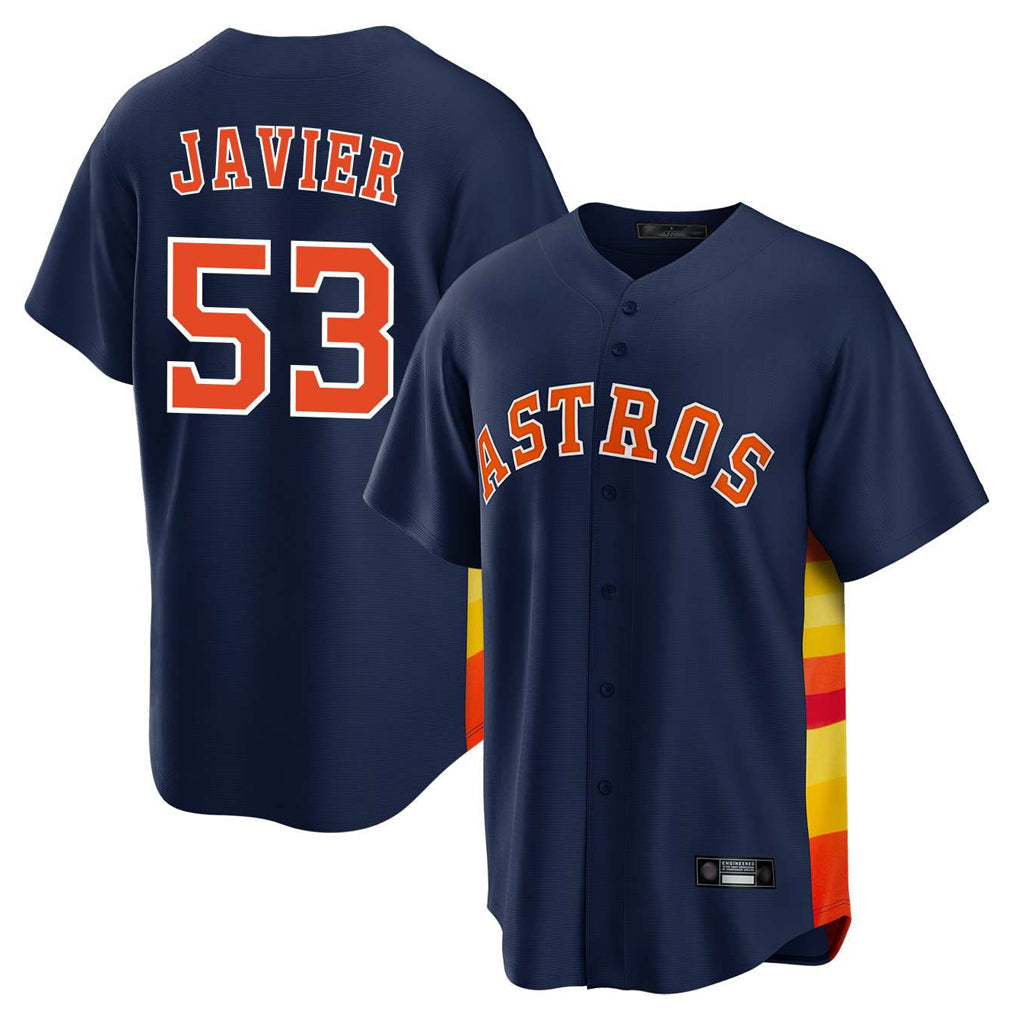 tocy H.Astros #53 Cristian Javier Player Navy Home Game Stitched Jerseys