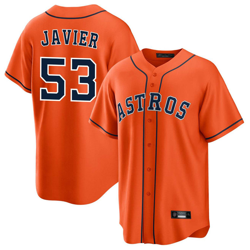 tocy H.Astros #53 Cristian Javier Player Orange Home Game Stitched Jerseys