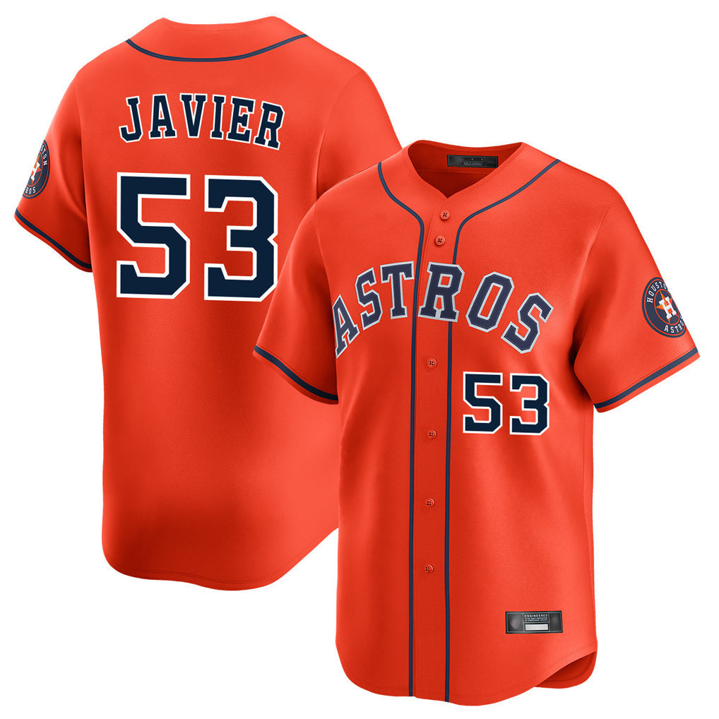 tocy H.Astros #53 Cristian Javier Player Orange Home Limited Stitched Jerseys