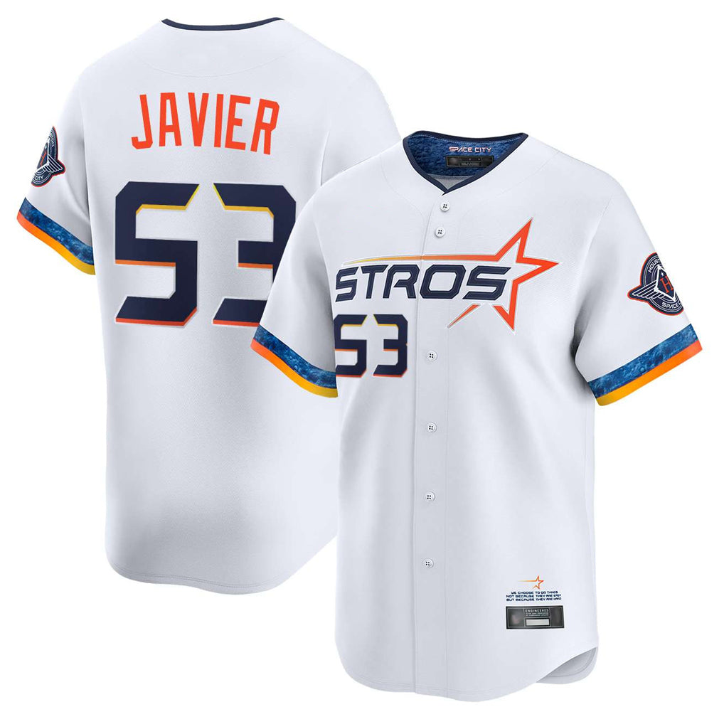 tocy H.Astros #53 Cristian Javier Player White City Connect Limited Home Stitched Jerseys