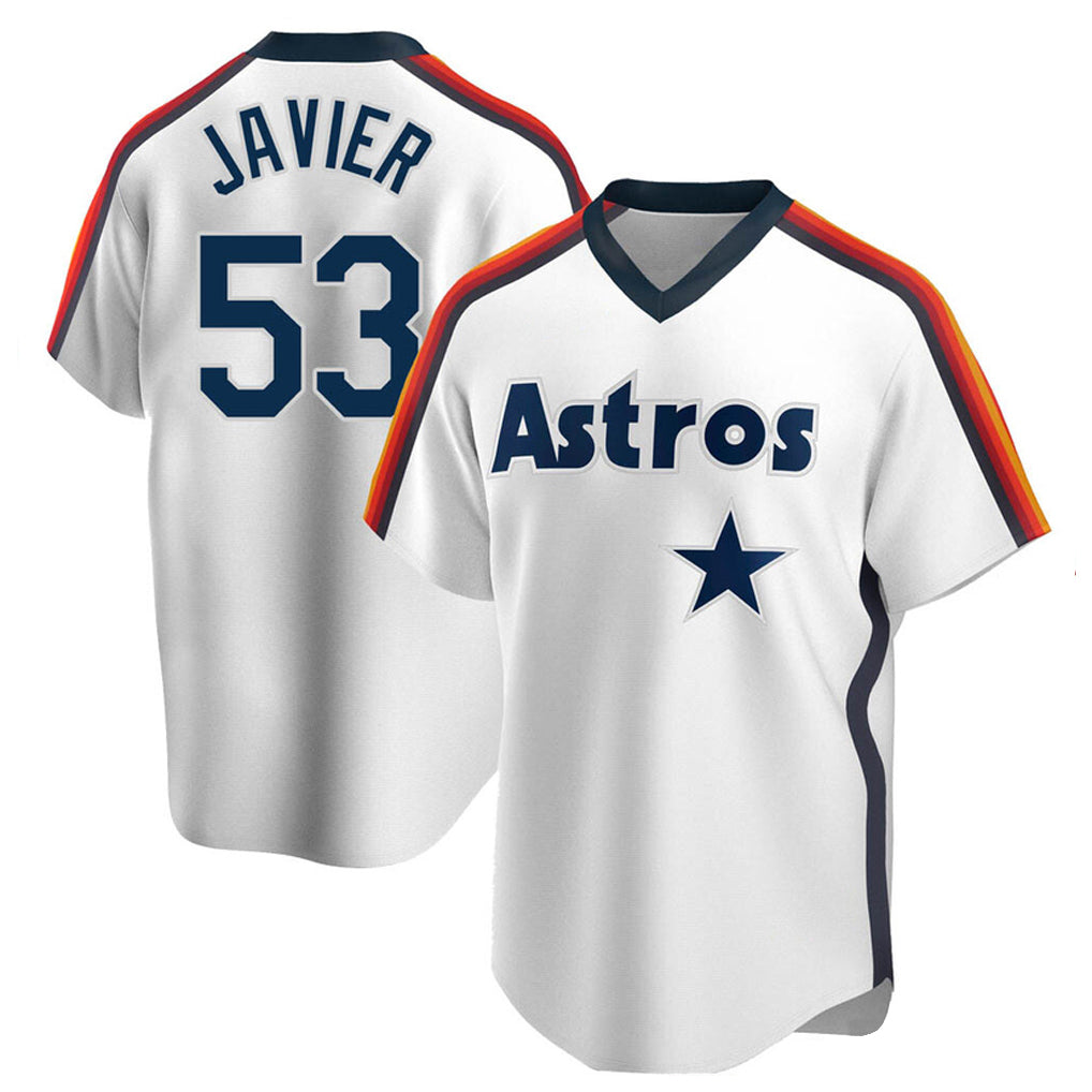 tocy H.Astros #53 Cristian Javier Player White Cooperstown Collection T-shirt Stitched Jerseys
