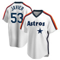tocy H.Astros #53 Cristian Javier Player White Cooperstown Collection T-shirt Stitched Jerseys