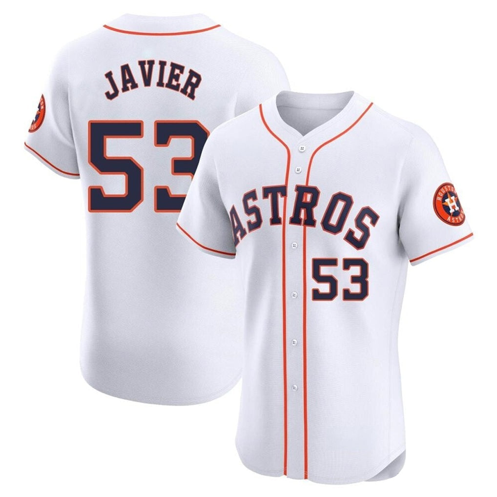 tocy H.Astros #53 Cristian Javier Player White Limited Elite Home Stitched Jerseys
