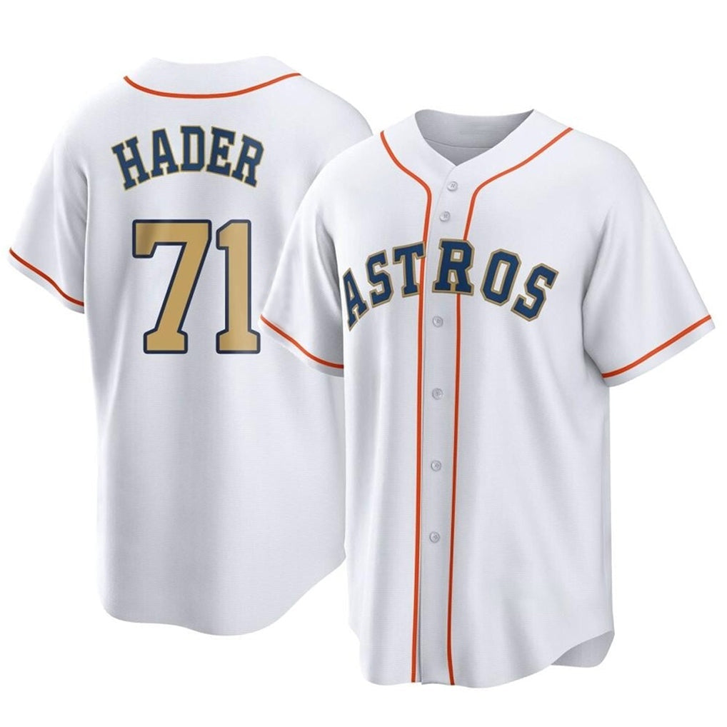 tocy H.Astros #71 Josh Hader Player Gold Collection Game Home Stitched Jerseys