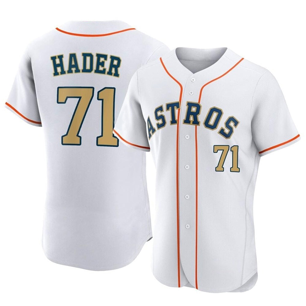 tocy H.Astros #71 Josh Hader Player Gold Collection Limited Elite Home Stitched Jerseys