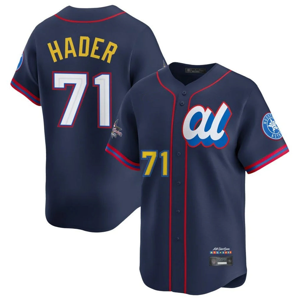 tocy H.Astros #71 Josh Hader Player Navy American League All-Star Game Limited Stitched Jerseys