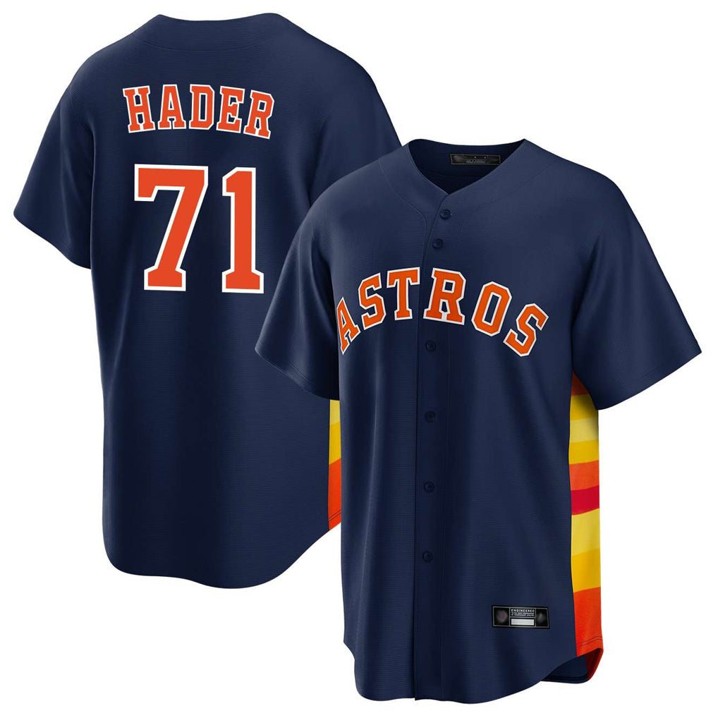 tocy H.Astros #71 Josh Hader Player Navy Home Game Stitched Jerseys