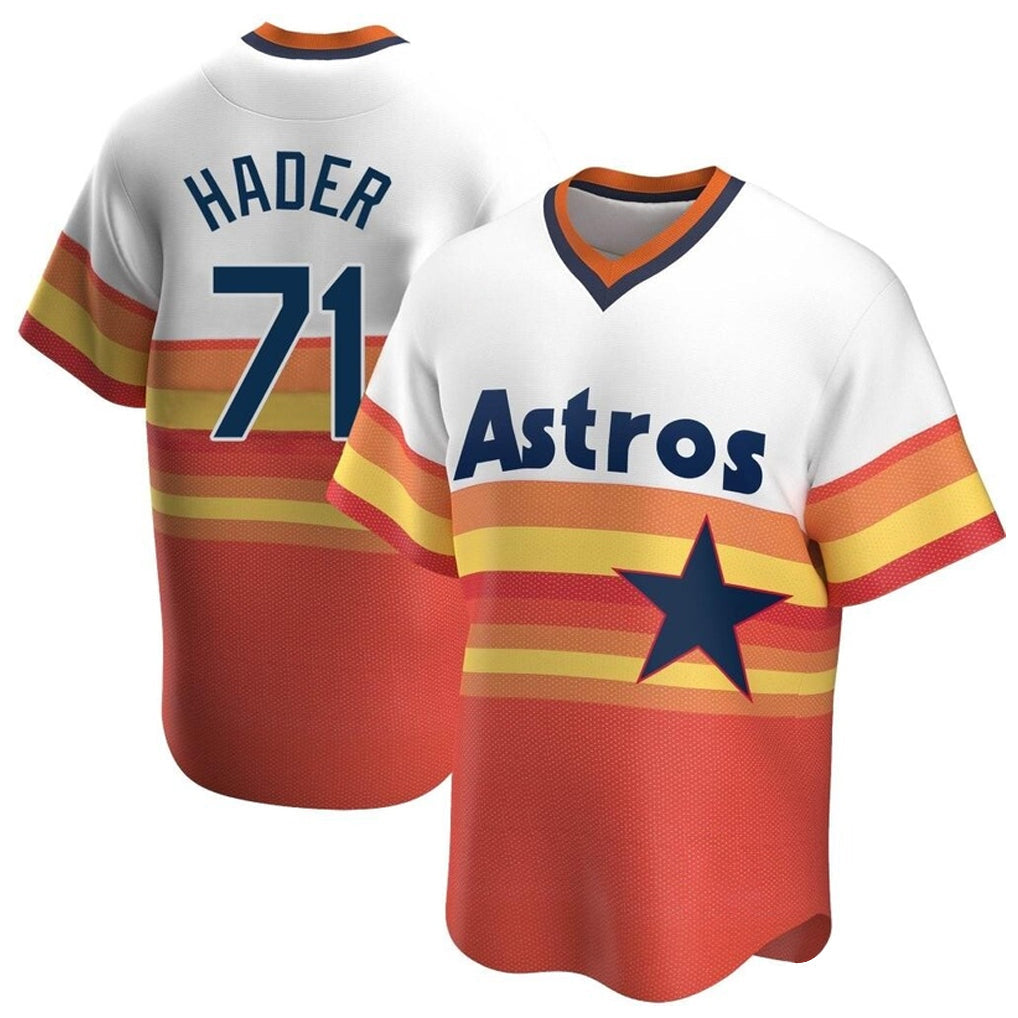 tocy H.Astros #71 Josh Hader Player Rainbow Cooperstown Collection T-shirt Stitched Jerseys