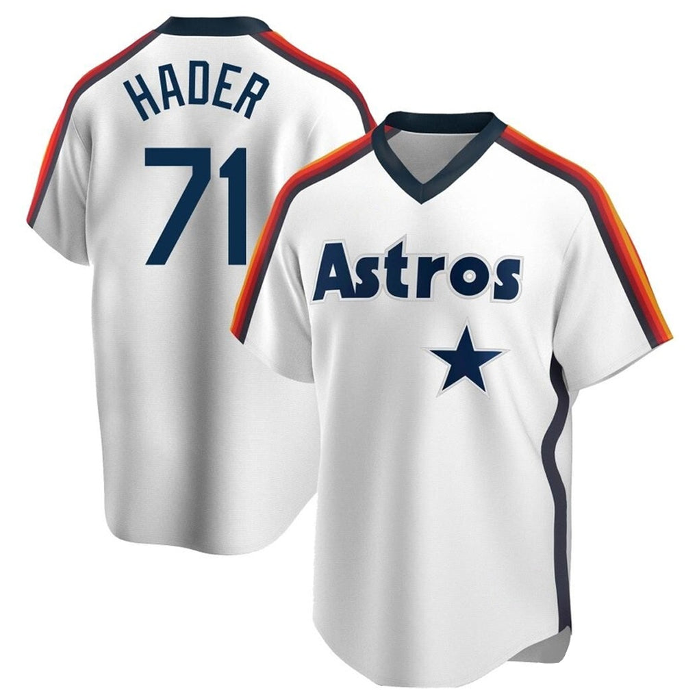 tocy H.Astros #71 Josh Hader Player White Cooperstown Collection T-shirt Stitched Jerseys