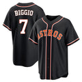 tocy H.Astros #7 Craig Biggio Player Black Fashion Out Home Game Stitched Jerseys