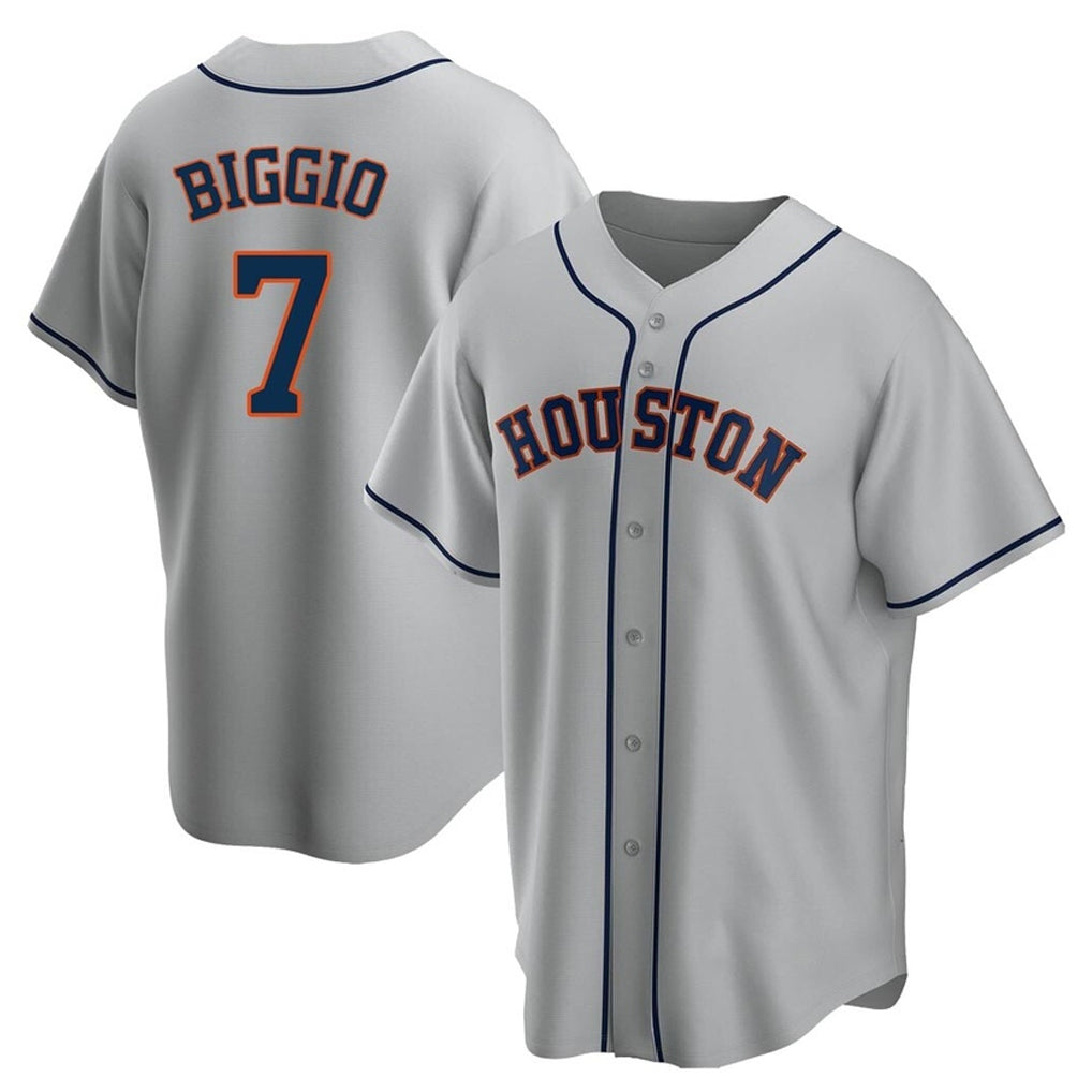 tocy H.Astros #7 Craig Biggio Player Gray Home Game Stitched Jerseys