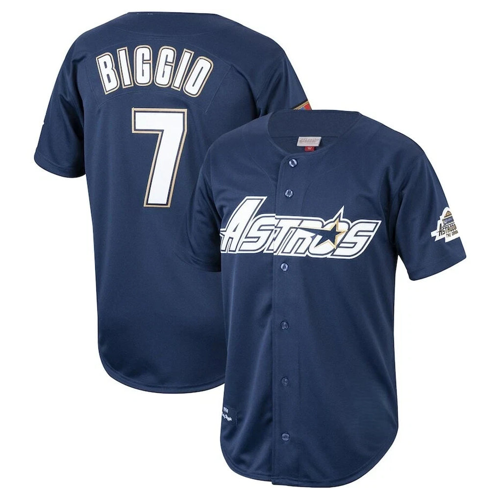 tocy H.Astros #7 Craig Biggio Player Navy Mitchell & Ness Cooperstown Collection 1994 Limited Stitched Jerseys