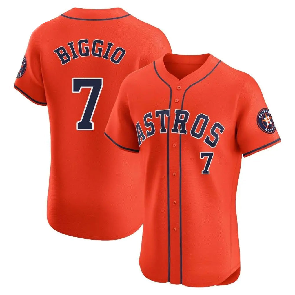 tocy H.Astros #7 Craig Biggio Player Orange Home Limited Elite Stitched Jerseys