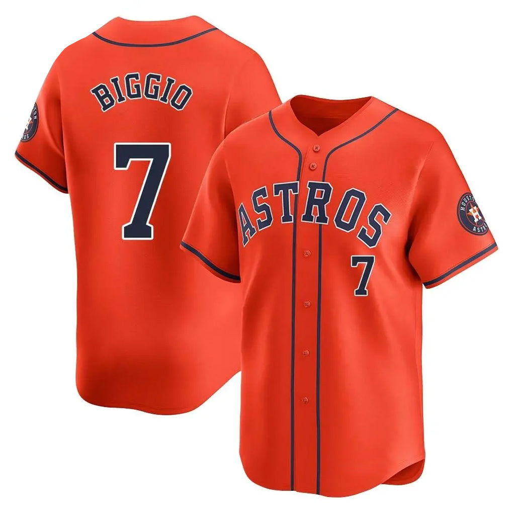 tocy H.Astros #7 Craig Biggio Player Orange Home Limited Stitched Jerseys
