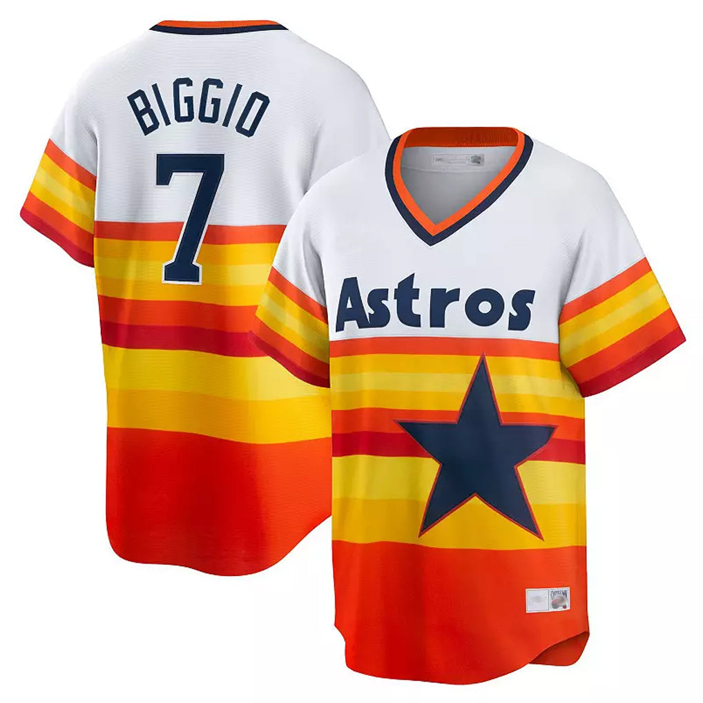 tocy H.Astros #7 Craig Biggio Player Rainbow Cooperstown Collection T-shirt Stitched Jerseys