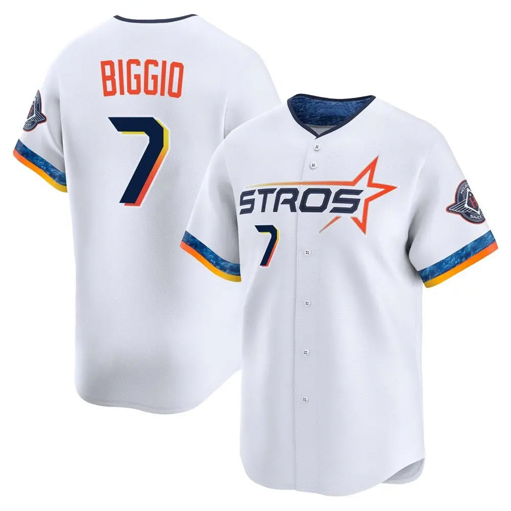 tocy H.Astros #7 Craig Biggio Player White City Connect Limited Home Stitched Jerseys