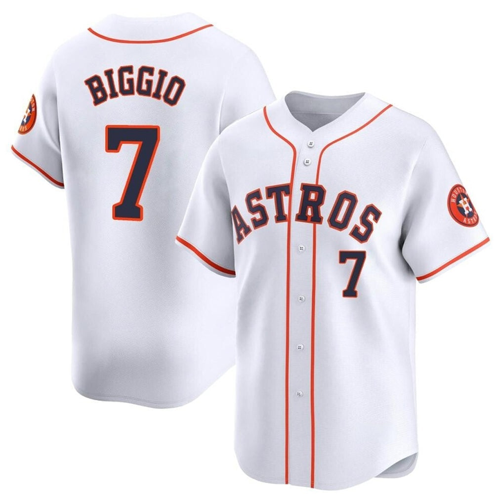 tocy H.Astros #7 Craig Biggio Player White Home Limited Stitched Jerseys