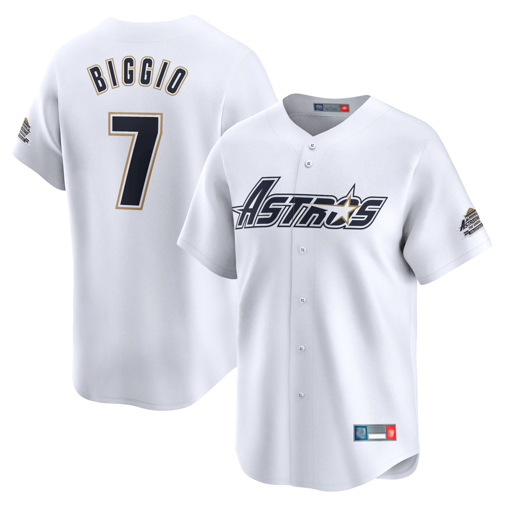 tocy H.Astros #7 Craig Biggio Player White Throwback Cooperstown Collection Limited Stitched Jerseys