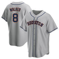 tocy H.Astros #8 Christian Walker Player Gray Home Game Stitched Jerseys
