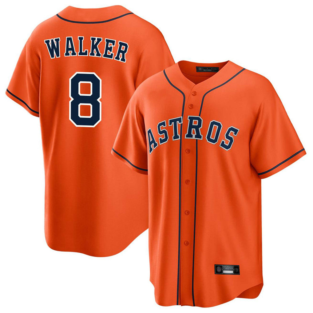 tocy H.Astros #8 Christian Walker Player Orange Home Game Stitched Jerseys