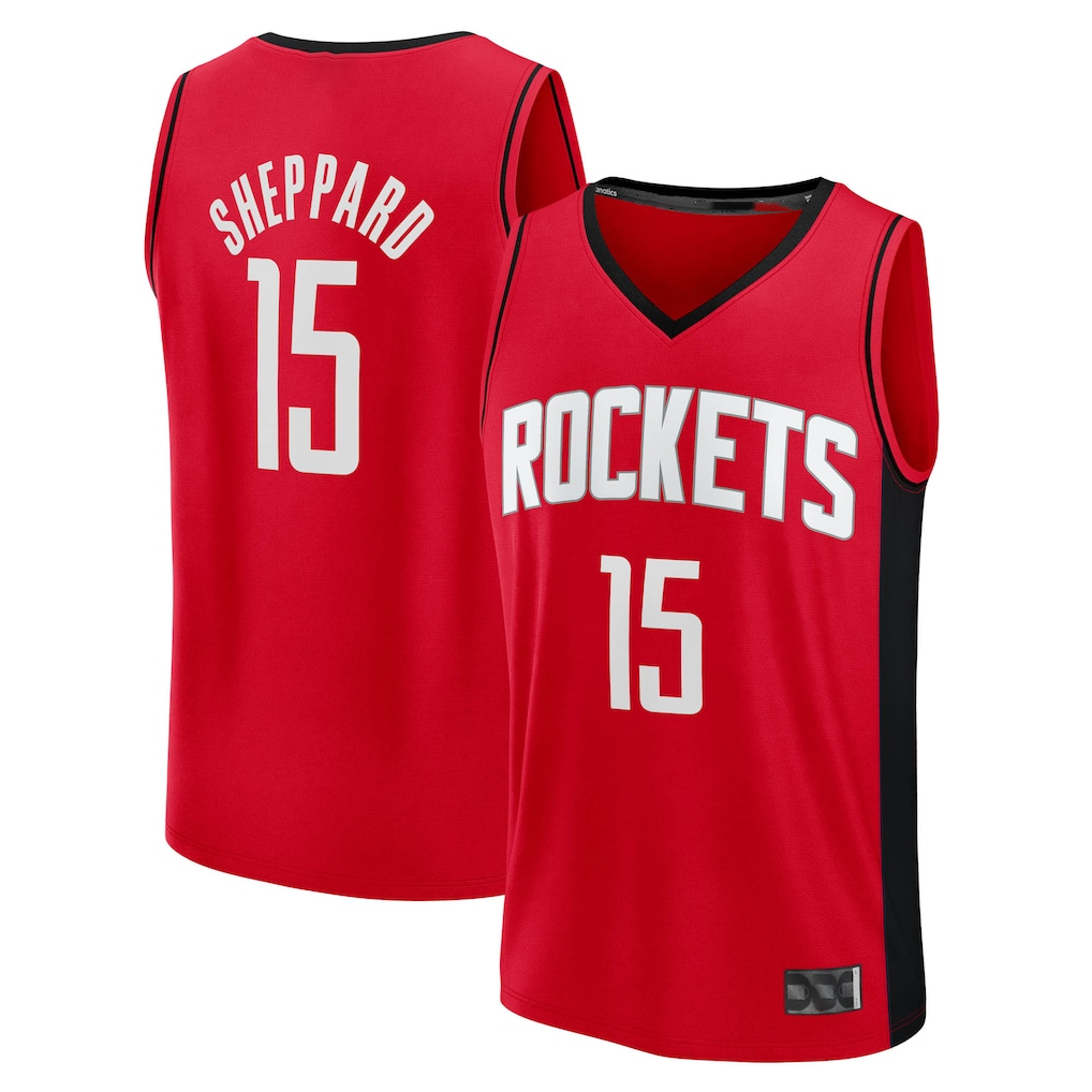 tocy H.Rockets #15 Reed Sheppard Red Fast Break Replica Stitched Jerseys-Icon Edition