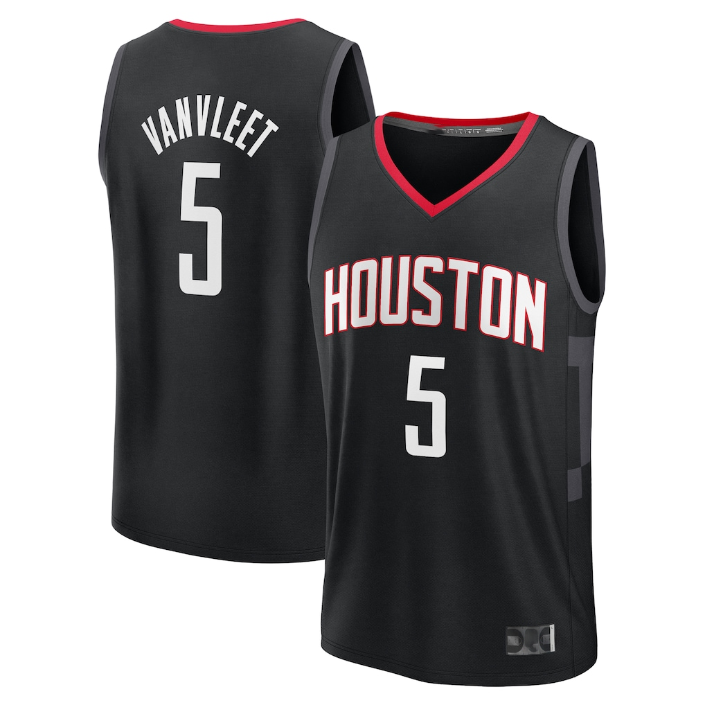 tocy H.Rockets #5 Fred VanVleet Black Fast Break Replica Player Stitched Jerseys-Statement Edition