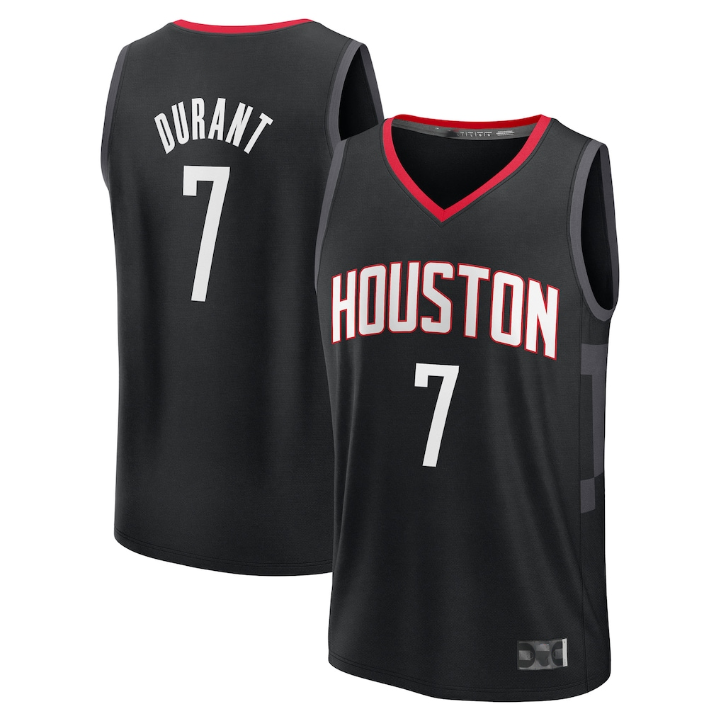 tocy H.Rockets #7 Kevin Durant Black Fast Break Replica Player Stitched Jerseys-Statement Edition