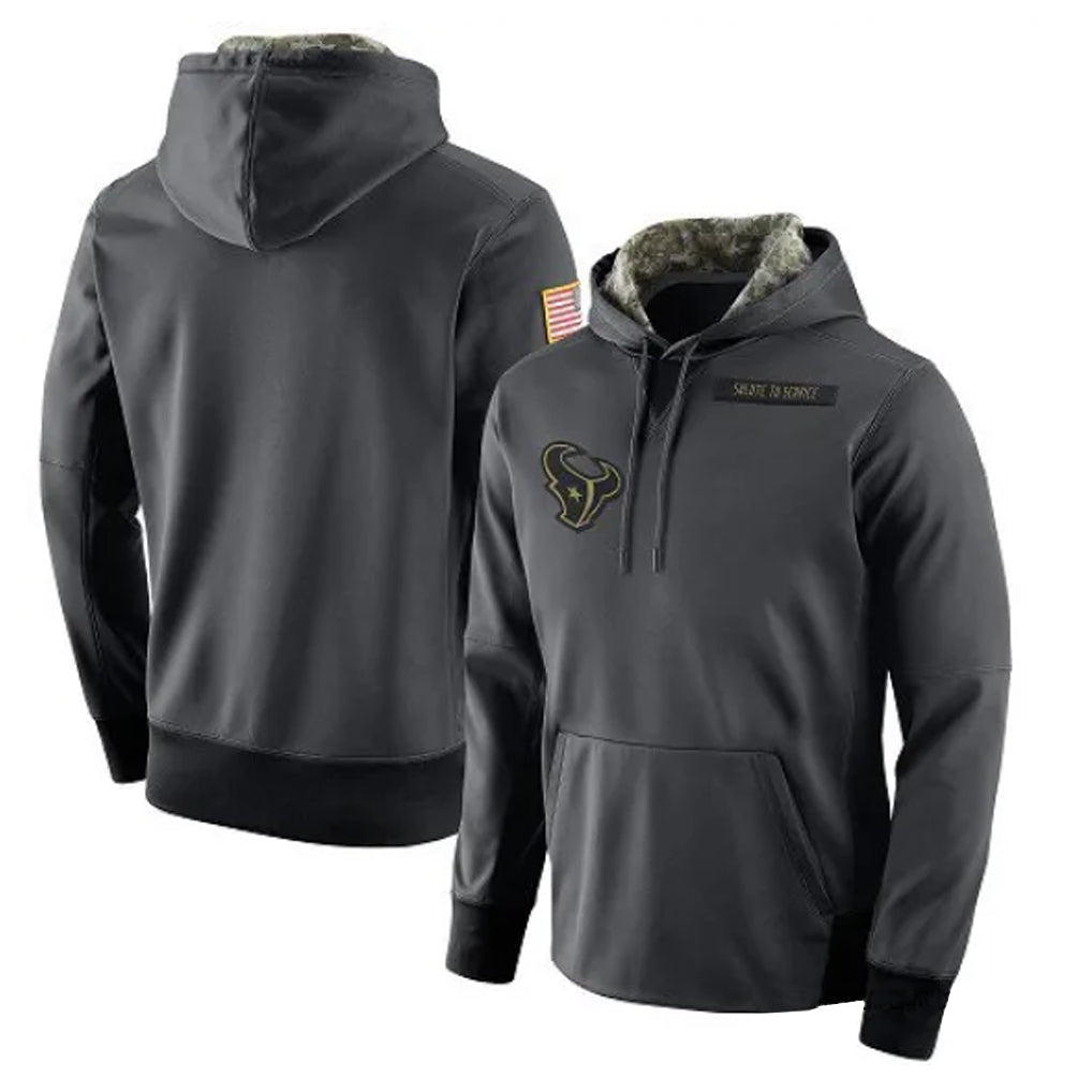 tocy H.Texans Anthracite Salute to Service Performance Hoodie Blank Player Stitched Jerseys