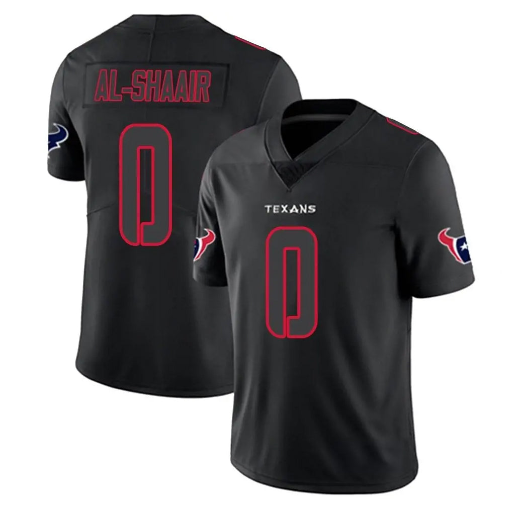 tocy H.Texans #0 Azeez Al-Shaair Player Black Impact Limited Game Stitched Jerseys
