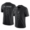 tocy H.Texans #0 Azeez Al-Shaair Player Black Reflective Limited Game Stitched Jerseys