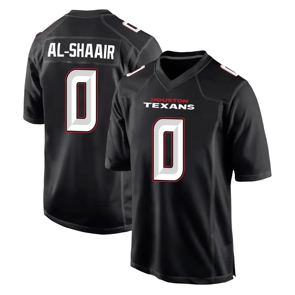 tocy H.Texans #0 Azeez Al-Shaair Player Carbon Black Fashion Home Game Stitched Jerseys