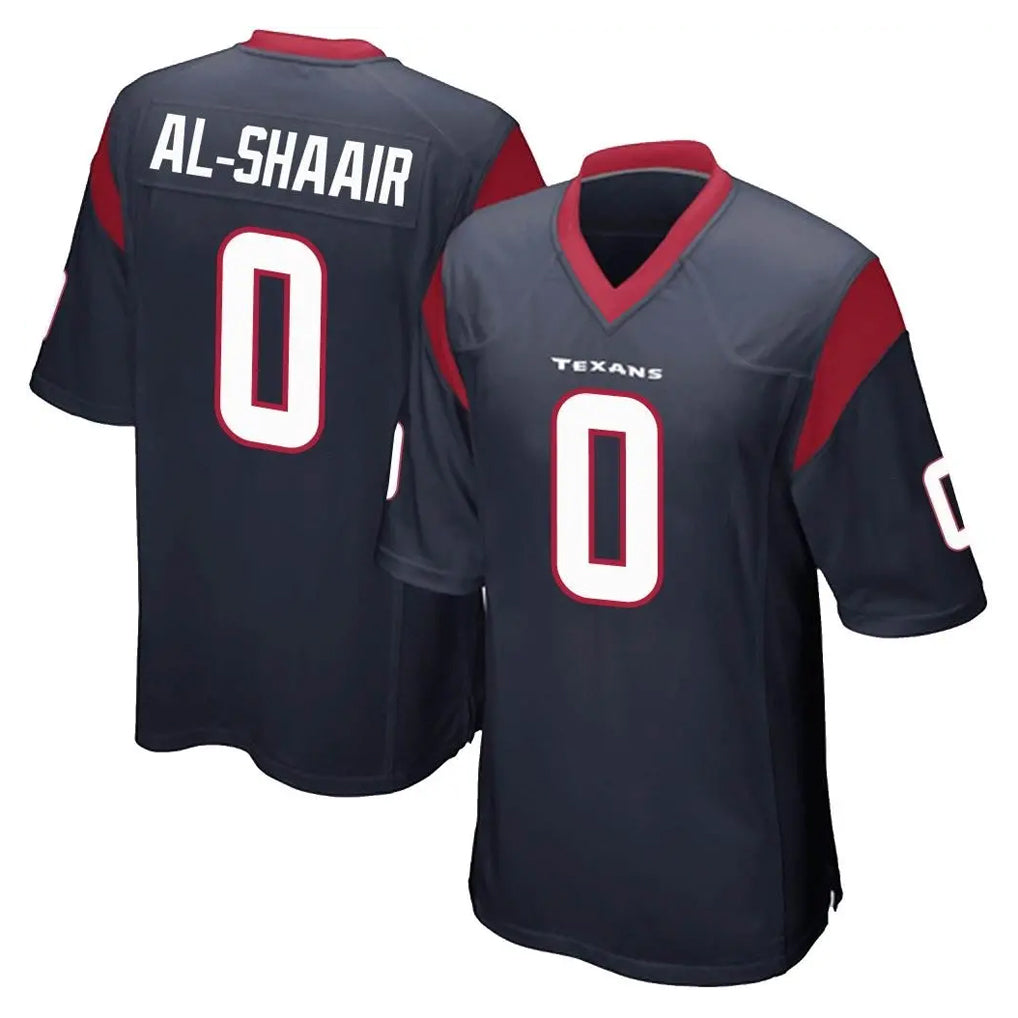 tocy H.Texans #0 Azeez Al-Shaair Player Navy Home Game Stitched Jerseys