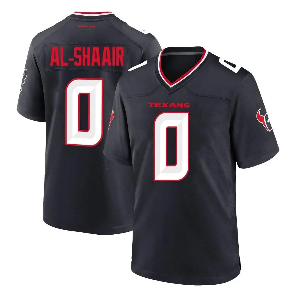 tocy H.Texans #0 Azeez Al-Shaair Player Navy Team Home Game Stitched Jerseys