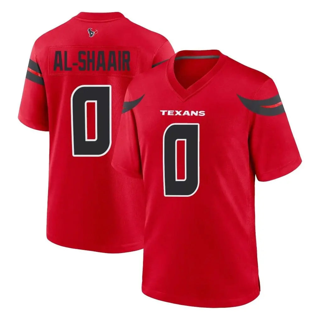 tocy H.Texans #0 Azeez Al-Shaair Player Red Alternate Home Game Stitched Jerseys