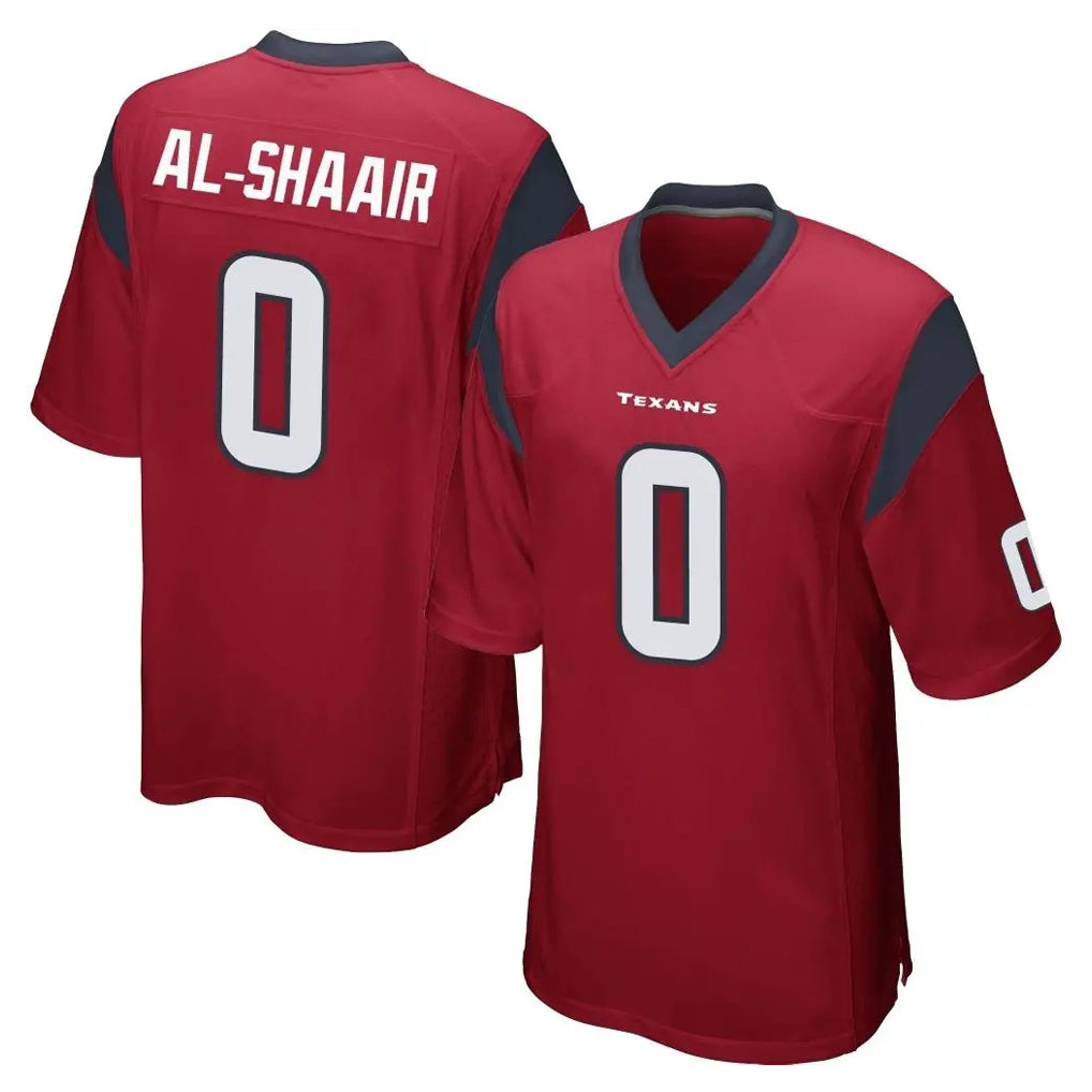 tocy H.Texans #0 Azeez Al-Shaair Player Red Home Game Stitched Jerseys