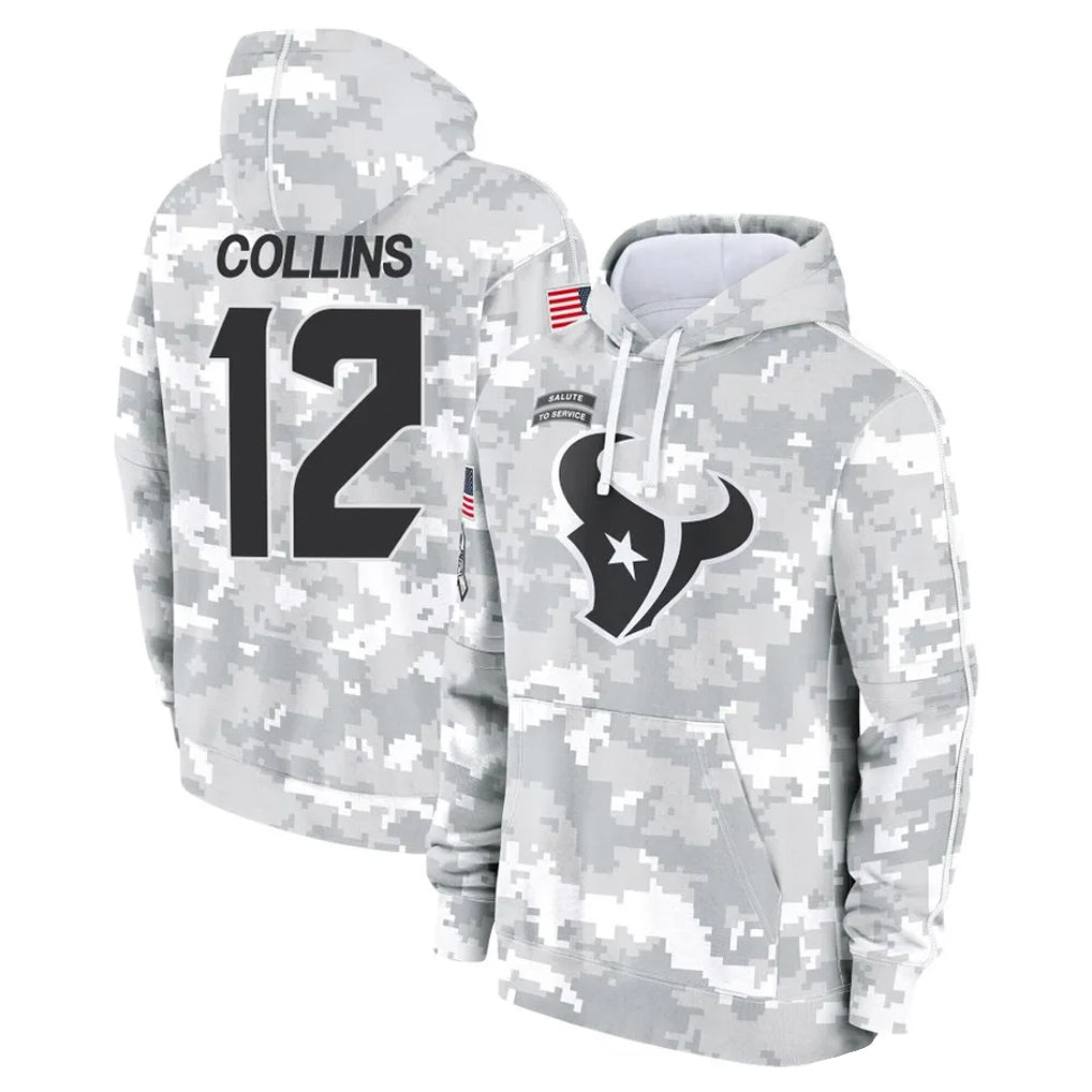 tocy H.Texans #12 Nico Collins Player Arctic Camo Salute to Service Hoodies Limited Game Stitched Jerseys