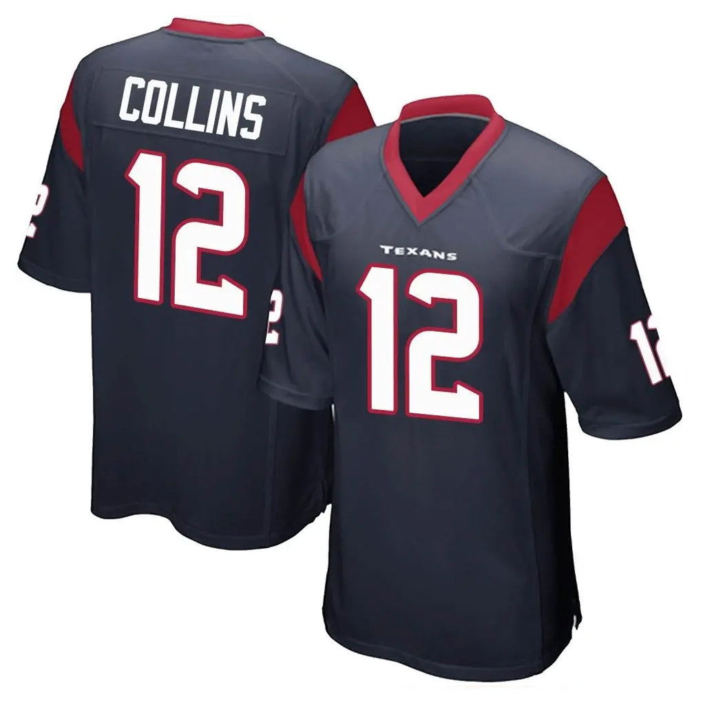 tocy H.Texans #12 Nico Collins Player Navy Home Game Stitched Jerseys
