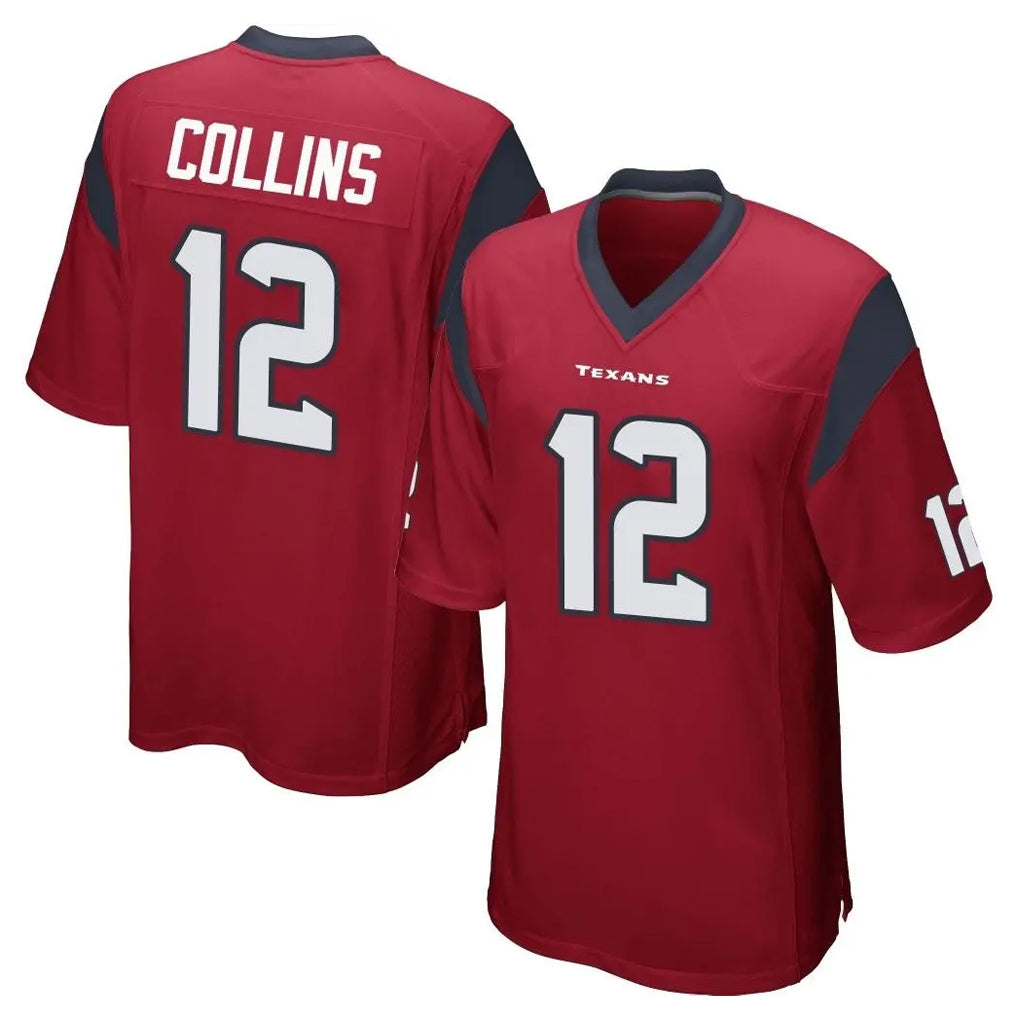 tocy H.Texans #12 Nico Collins Player Red Home Game Stitched Jerseys