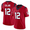 tocy H.Texans #12 Nico Collins Player Red Limited Vapor F.U.S.E. Home Game Stitched Jerseys