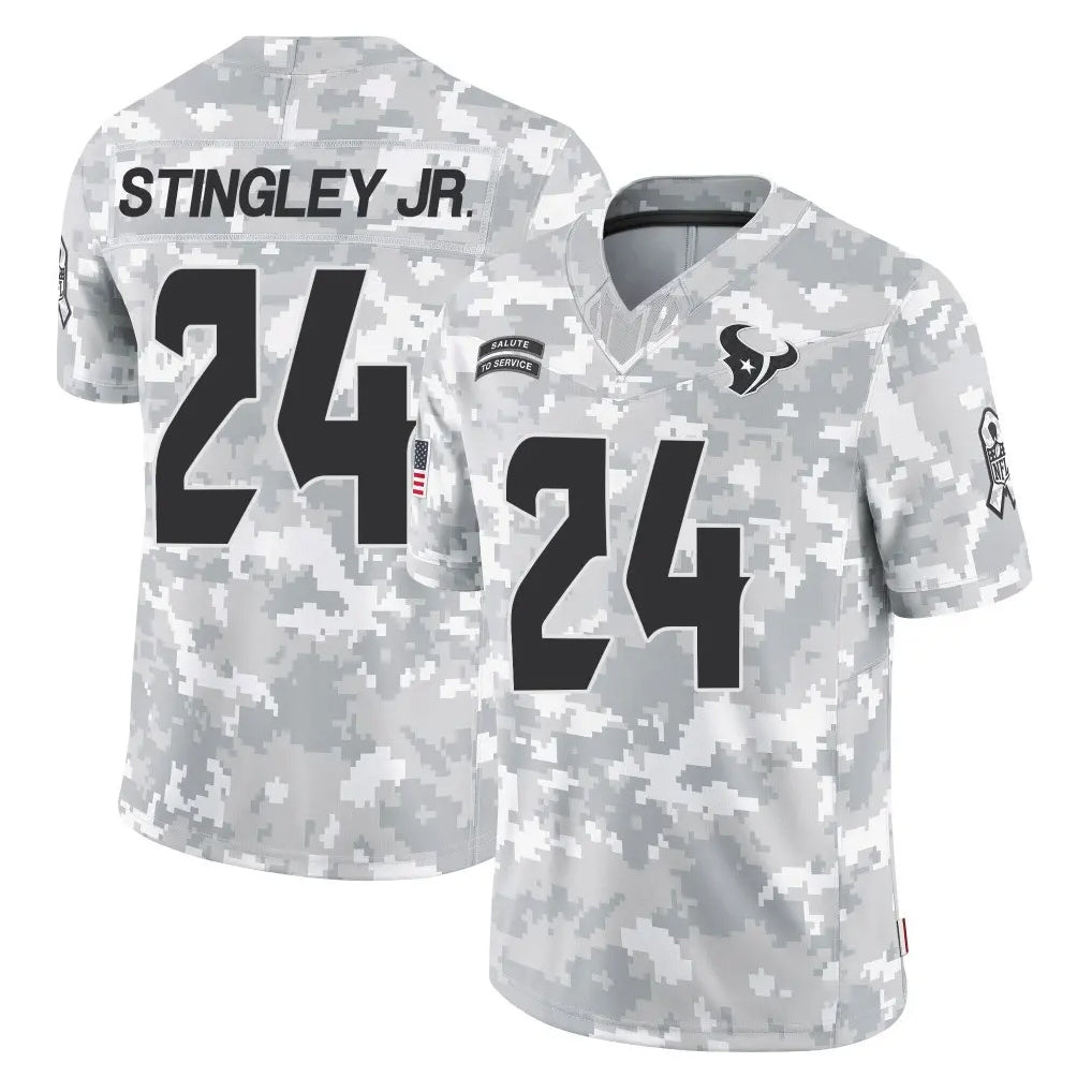 tocy H.Texans #24 Derek Stingley Jr. Player Arctic Camo Salute To Service Limited Game Stitched Jerseys