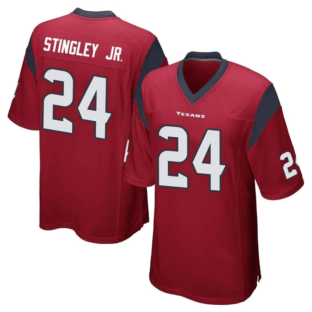tocy H.Texans #24 Derek Stingley Jr. Player Red Home Game Stitched Jerseys