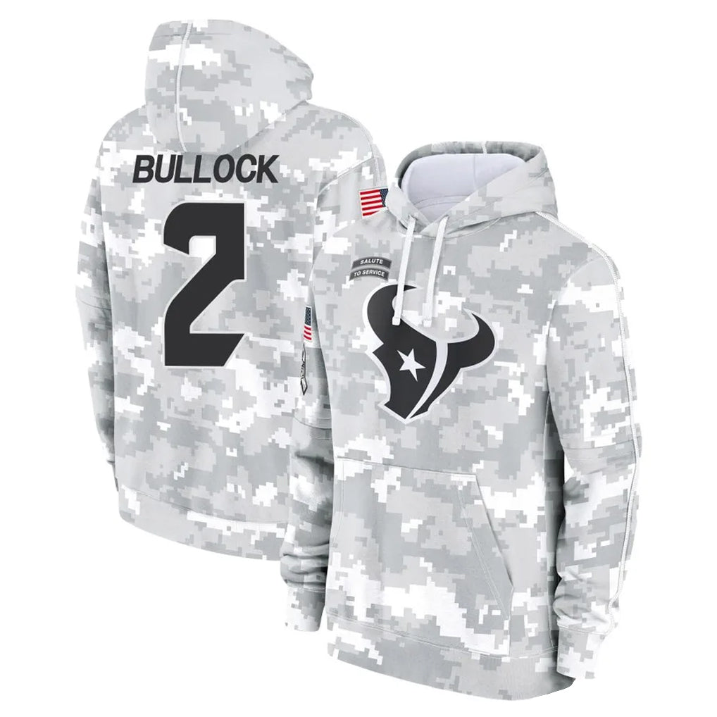 tocy H.Texans #2 Calen Bullock Player Arctic Camo Salute to Service Hoodies Limited Game Stitched Jerseys