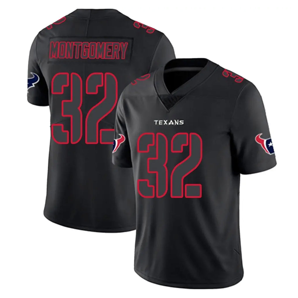 tocy H.Texans #32 David Montgomery Player Black Impact Limited Game Stitched Jerseys