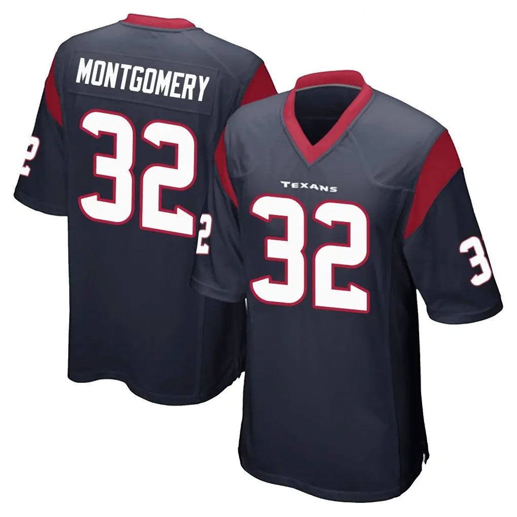tocy H.Texans #32 David Montgomery Player Navy Home Game Stitched Jerseys