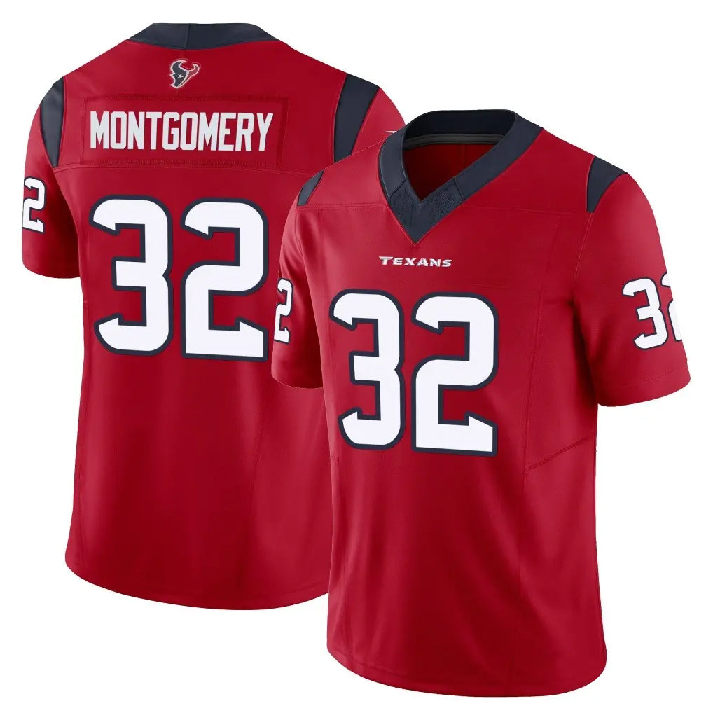tocy H.Texans #32 David Montgomery Player Red Limited Vapor F.U.S.E. Home Game Stitched Jerseys