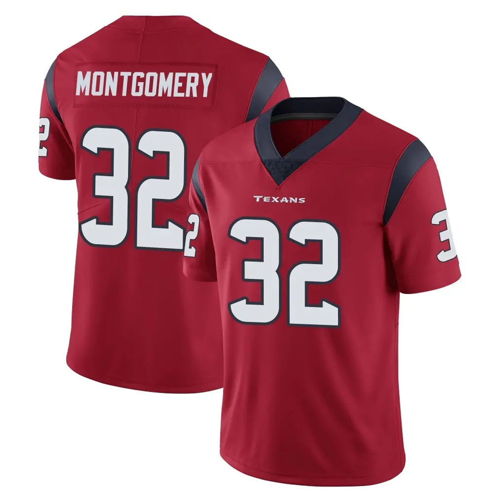 tocy H.Texans #32 David Montgomery Player Red Limited Vapor Untouchable Home Game Stitched Jerseys