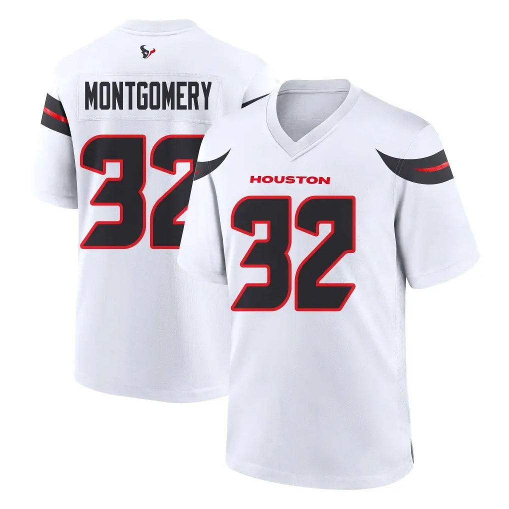 tocy H.Texans #32 David Montgomery Player White Home Game Stitched Jerseys