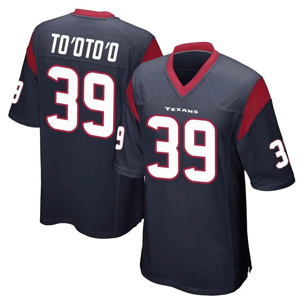 tocy H.Texans #39 Henry To'oTo'o Player Navy Home Game Stitched Jerseys