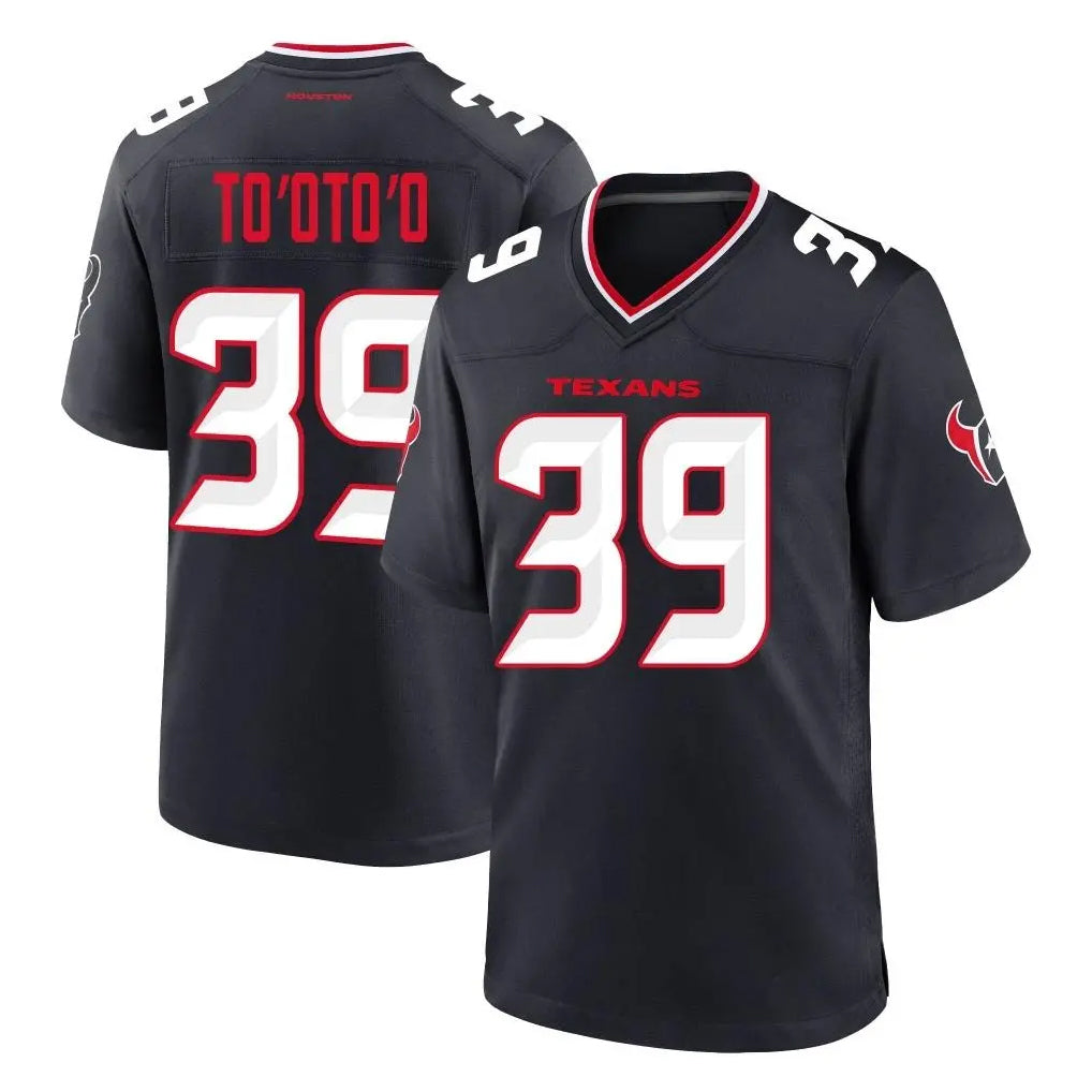 tocy H.Texans #39 Henry To'oTo'o Player Navy Team Home Game Stitched Jerseys