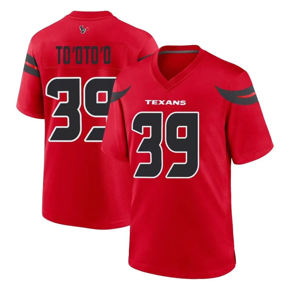 tocy H.Texans #39 Henry To'oTo'o Player Red Alternate Home Game Stitched Jerseys